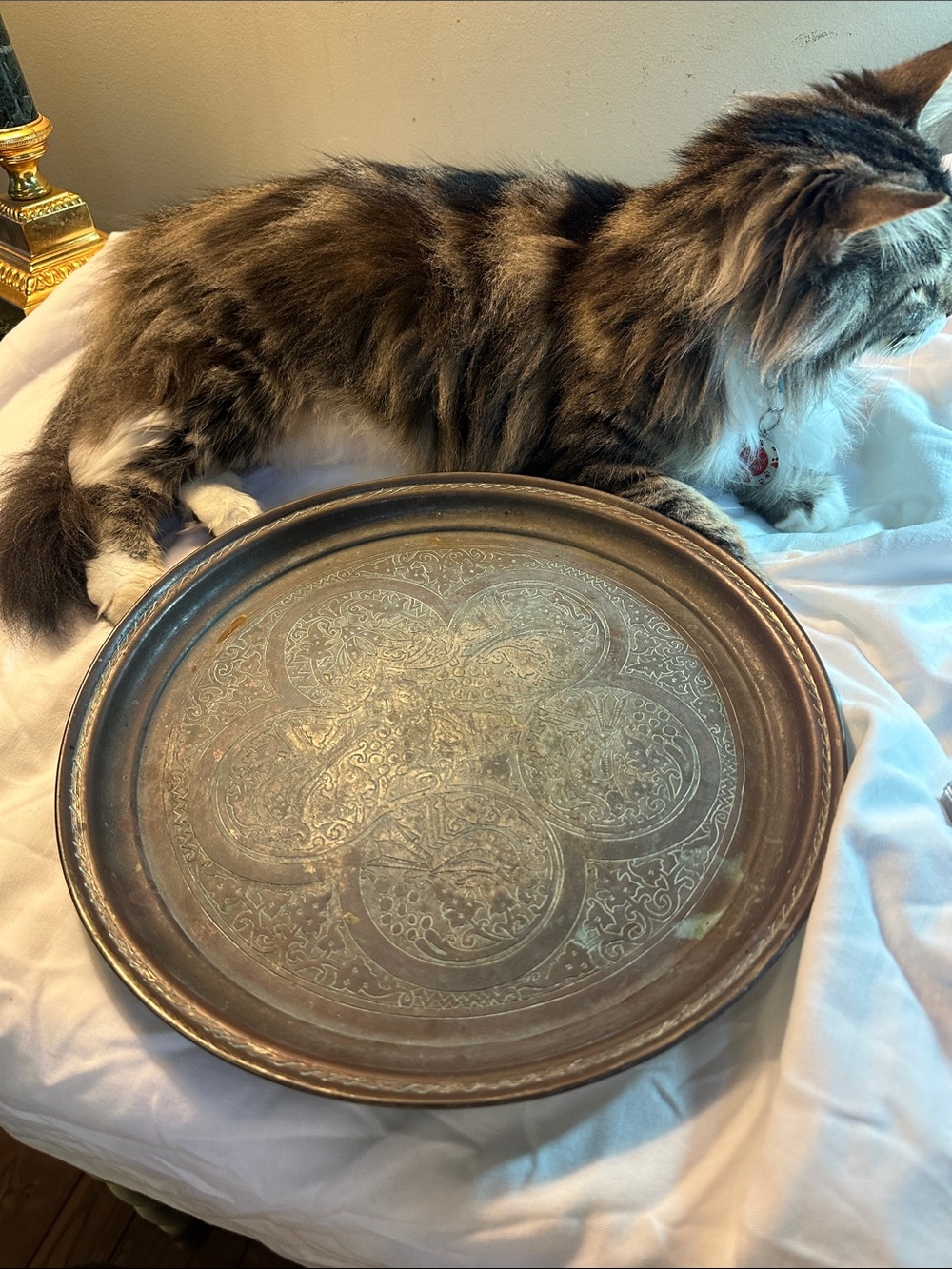 Antique Copper Decorative Serving Tray